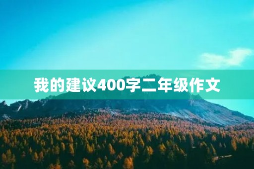 我的建议400字二年级作文