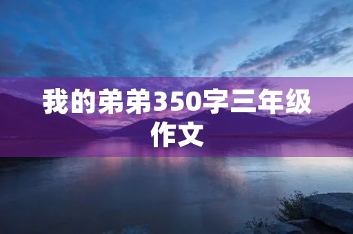 我的弟弟350字三年级作文 我的弟弟350字三年级作文