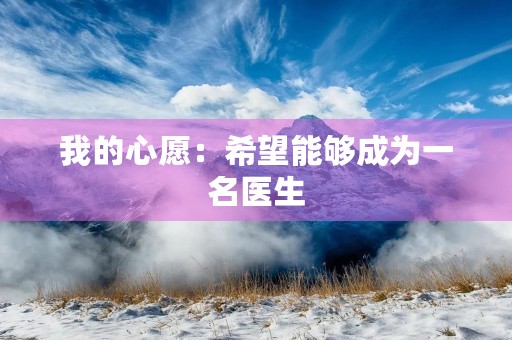 我的心愿：希望能够成为一名医生