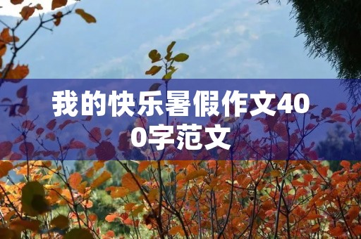 我的快乐暑假作文400字范文