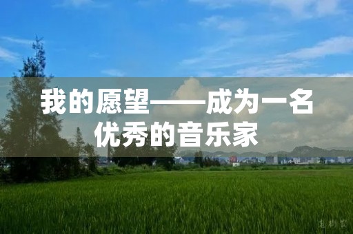 我的愿望——成为一名优秀的音乐家 我的愿望——成为一名优秀的音乐家