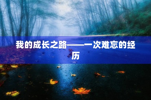 我的成长之路——一次难忘的经历 我的成长之路——一次难忘的经历