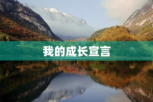 我的成长宣言