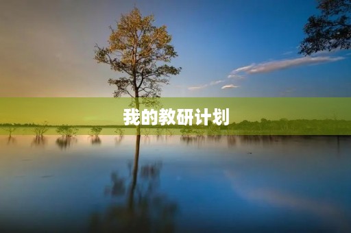 我的教研计划 我的教研计划