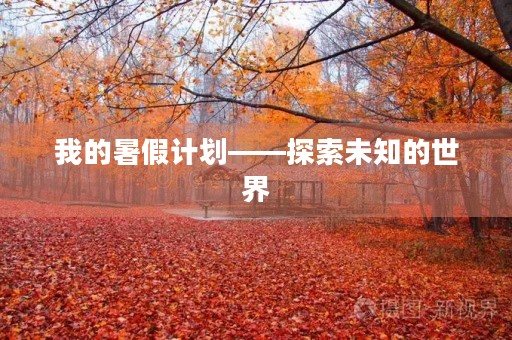 我的暑假计划——探索未知的世界 我的暑假计划——探索未知的世界