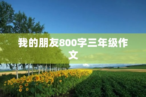 我的朋友800字三年级作文