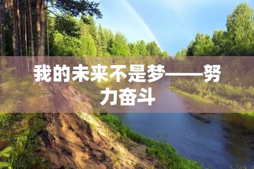 我的未来不是梦——努力奋斗,实现梦想 我的未来不是梦——努力奋斗,实现梦想