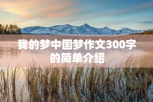 我的梦中国梦作文300字的简单介绍 我的梦中国梦作文300字的简单介绍