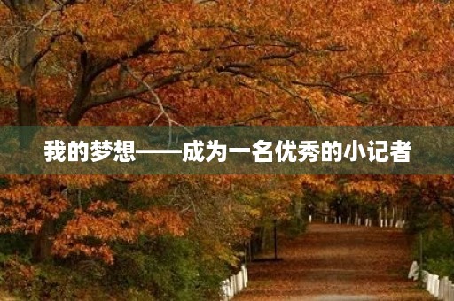 我的梦想——成为一名优秀的小记者 我的梦想——成为一名优秀的小记者