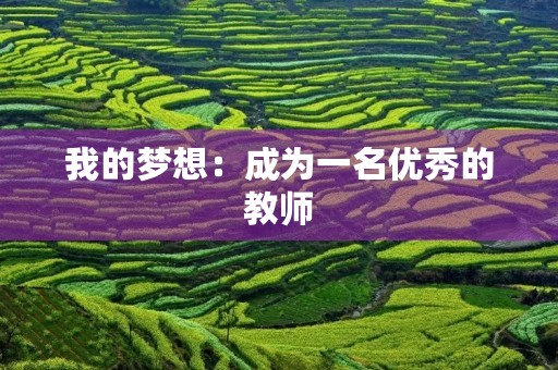 我的梦想:成为一名优秀的教师 我的梦想:成为一名优秀的教师