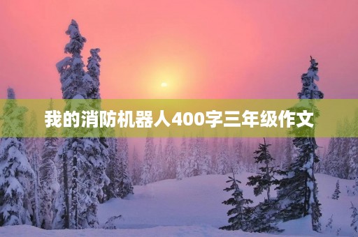 我的消防机器人400字三年级作文