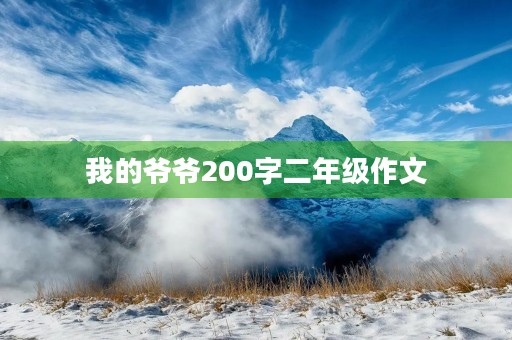 我的爷爷200字二年级作文 我的爷爷200字二年级作文
