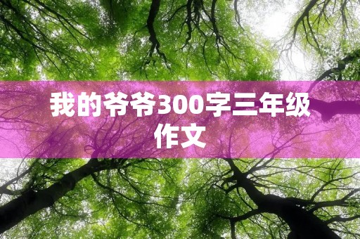 我的爷爷300字三年级作文 我的爷爷300字三年级作文