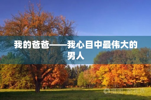 我的爸爸——我心目中最伟大的男人