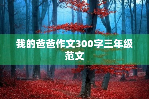 我的爸爸作文300字三年级范文 我的爸爸作文300字三年级范文