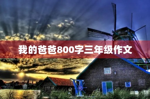 我的爸爸800字三年级作文