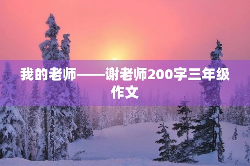 我的老师——谢老师200字三年级作文