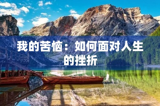 我的苦恼：如何面对人生的挫折