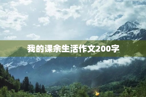 我的课余生活作文200字