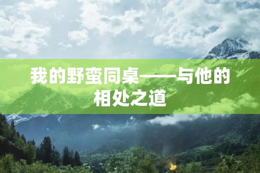 我的野蛮同桌——与他的相处之道 我的野蛮同桌——与他的相处之道