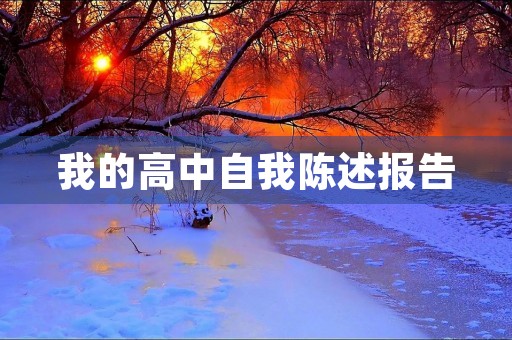 我的高中自我陈述报告 我的高中自我陈述报告