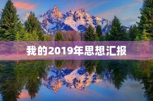 我的2019年思想汇报 我的2019年思想汇报