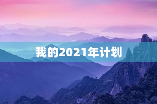 我的2021年计划 我的2021年计划
