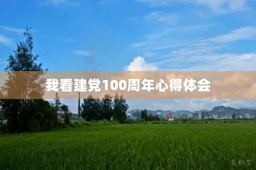 我看建党100周年心得体会