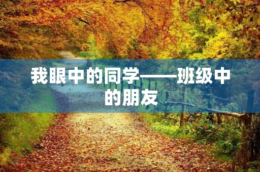 我眼中的同学——班级中的朋友 我眼中的同学——班级中的朋友