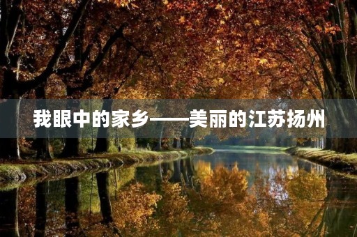 我眼中的家乡——美丽的江苏扬州 我眼中的家乡——美丽的江苏扬州