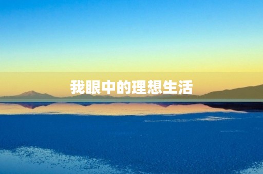 我眼中的理想生活 我眼中的理想生活