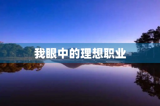 我眼中的理想职业