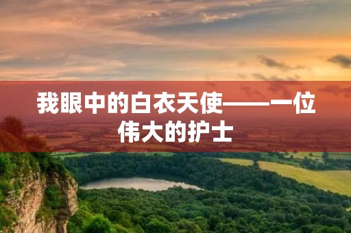 我眼中的白衣天使——一位伟大的护士 我眼中的白衣天使——一位伟大的护士