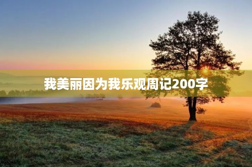 我美丽因为我乐观周记200字 我美丽因为我乐观周记200字