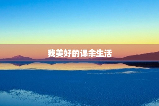 我美好的课余生活