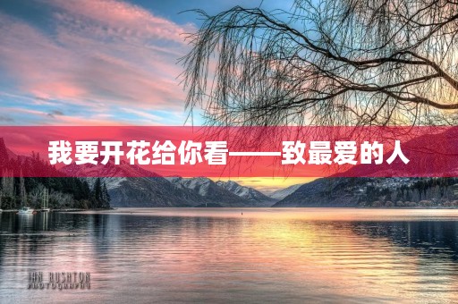 我要开花给你看——致最爱的人