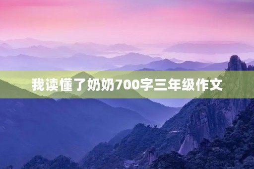 我读懂了奶奶700字三年级作文 我读懂了奶奶700字三年级作文
