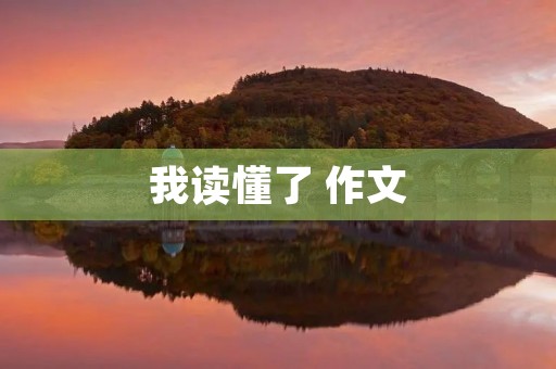我读懂了 作文 我读懂了 作文