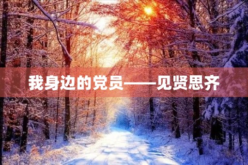 我身边的党员——见贤思齐,共建美好家园 我身边的党员——见贤思齐,共建美好家园