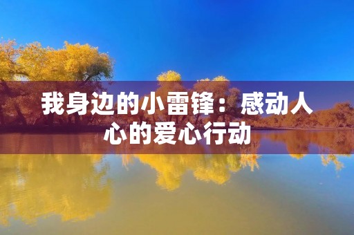 我身边的小雷锋：感动人心的爱心行动