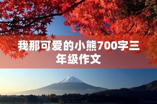 我那可爱的小熊700字三年级作文 我那可爱的小熊700字三年级作文