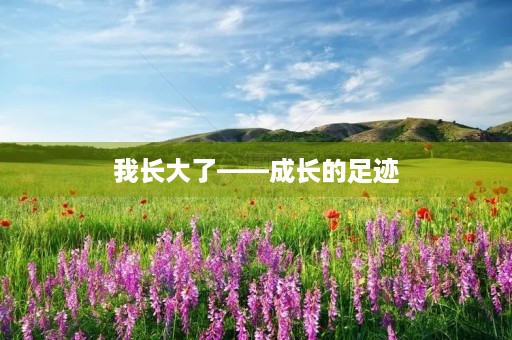 我长大了——成长的足迹