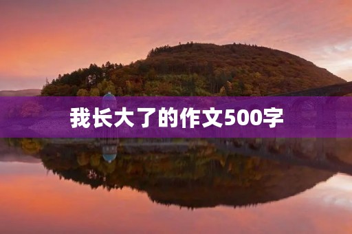 我长大了的作文500字 我长大了的作文500字