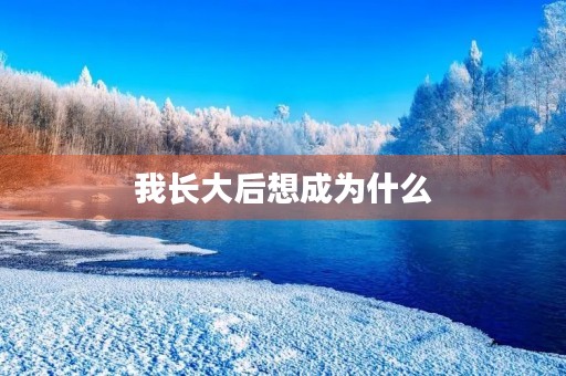 我长大后想成为什么 我长大后想成为什么
