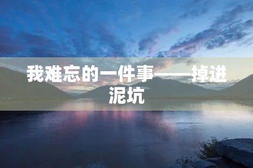 我难忘的一件事——掉进泥坑 我难忘的一件事——掉进泥坑