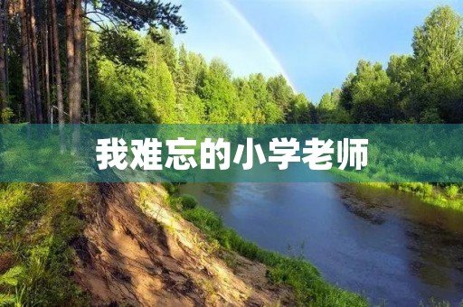 我难忘的小学老师