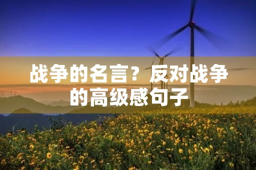 战争的名言？反对战争的高级感句子
