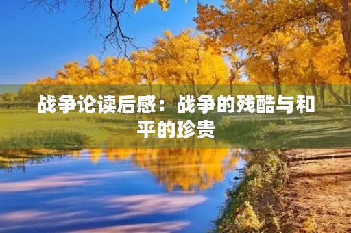 战争论读后感：战争的残酷与和平的珍贵