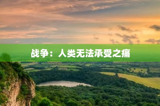 战争：人类无法承受之痛