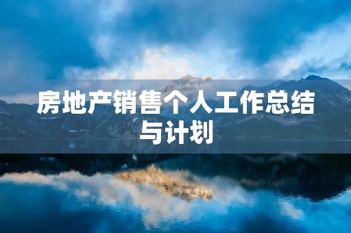 房地产销售个人工作总结与计划